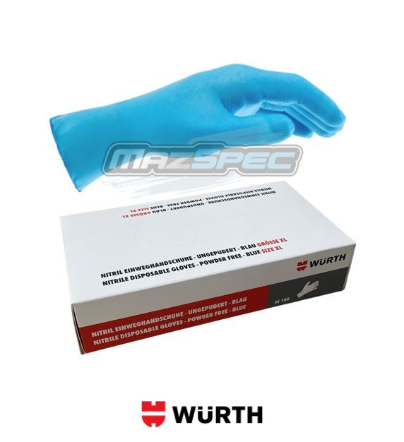 Wurth Heavy Duty Disposable Nitrile Rubber Gloves x100