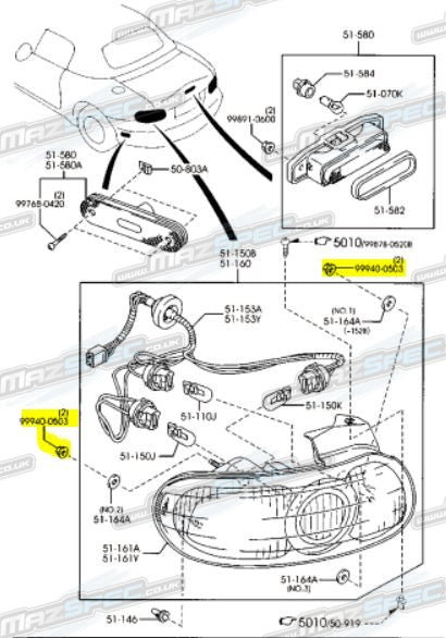 Rear Lamp Fitting Nut - MX5 All MKs (89-Pres)