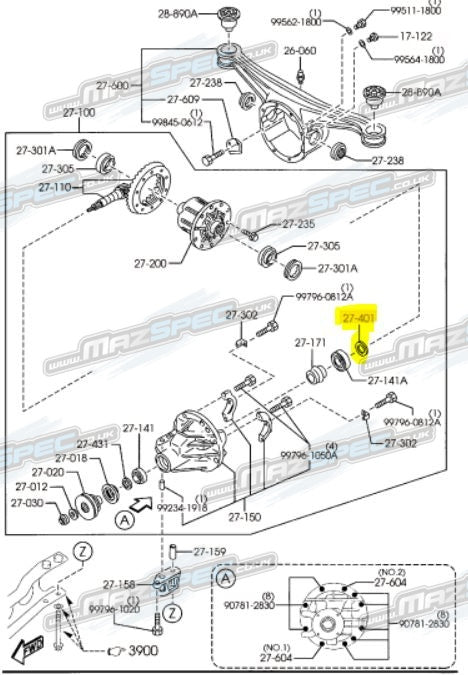 Differential Pinion Bearing Spacer (Sized) - All MX5s (94-Pres)