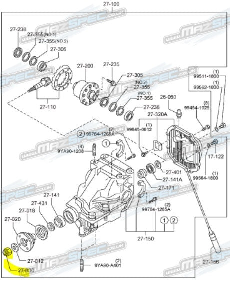 Main Differential Pinion Locking Nut - All MX5s (94-Pres)