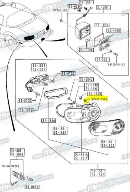 Rear Lamp Fitting Nut - MX5 All MKs (89-Pres)