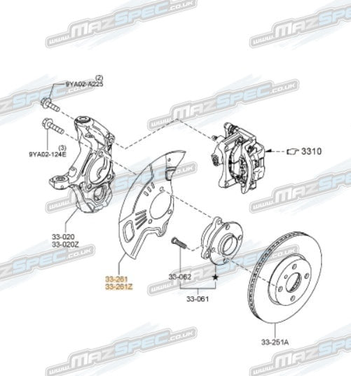 Front Left Brake Disc Dust Cover / Backing Plate - MX5 MK4 / ND (15-Pres)