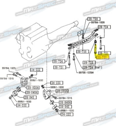 Genuine Power Plant Frame (PPF)  to Diff Bolt / Fastener  - Mazda MX5 MK1 / MK2 (89-05)