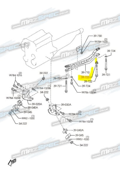 Power Plant Frame (PPF) Spacer / Top Hat - Mazda MX5 MK1 / MK2 (89-05)