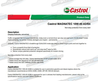 Castrol Magnatec 10W-40 A3/B4 (4L) Engine Oil - All MK1/NA & MK2/NB (89-05)