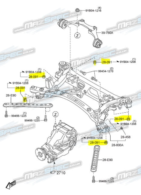 Rear Subframe Mounting Nut - MX5 MK3 / NC (06-15)