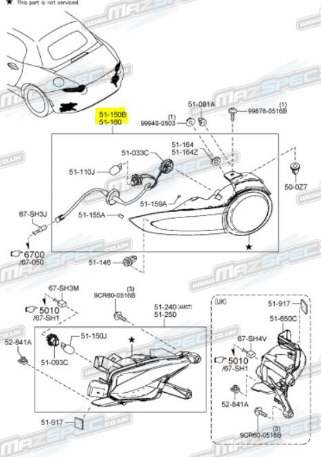 Rear Combination Lamp / Light Cluster RH - MX5 MK4 / ND RF (15-23)