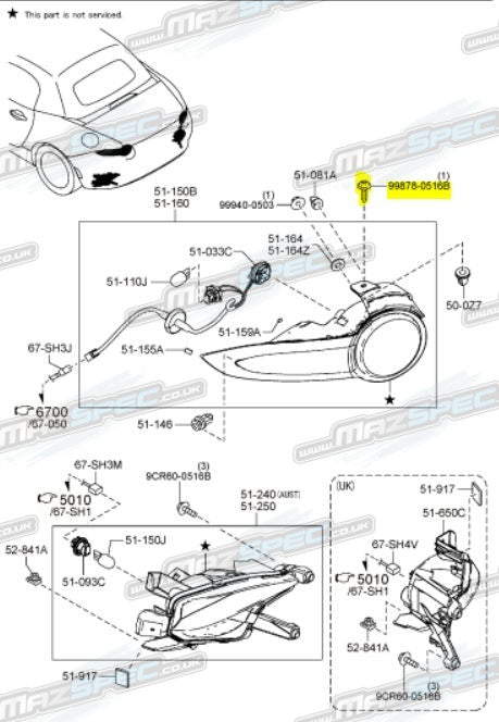 Rear Lamp / Fitting Tapping Screw - MX5 MK4 / ND (15-Pres)