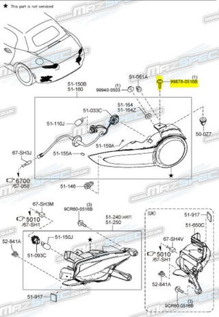 Rear Lamp / Fitting Tapping Screw - MX5 MK4 / ND (15-Pres)