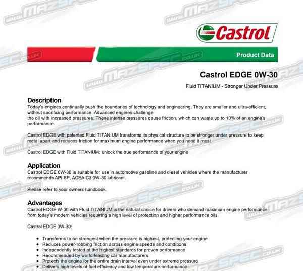 Castrol Edge 5W-30 M (1L) Engine Oil - All MK3/NC (06-15)