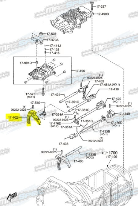 6 Speed Gearbox 1st/2nd Selector Fork - MX5 MK3 / NC (06-15)