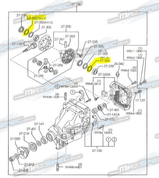 Differential Adjustment Shim (Sized) - MX5 MK3/NC (06-15) RX8 (03-12)