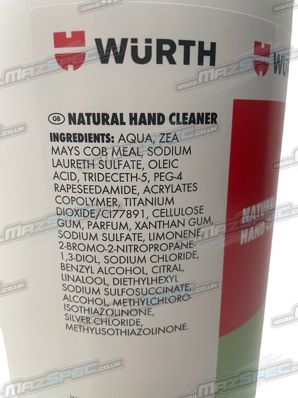 Wurth 4 Litre Heavy Duty Natural Hand Cleaner / Degreaser (Solvent, Silicone, Plastic Free)