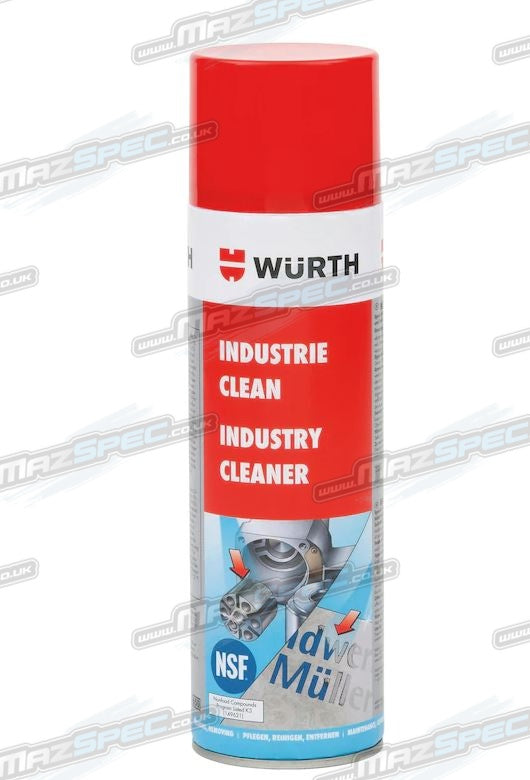 Wurth Industry Cleaner • Removes RTV, Wax, Silicone, Oil & Grease • 500ml Aerosol