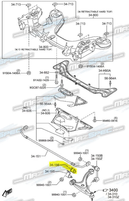 Front ARB / Sway Bar D Bush - MX5 MK3/NC (06-15) PRHT