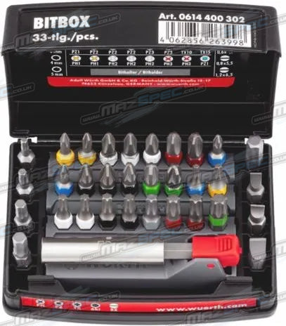 Wurth 33pcs Bit Set With Belt Clip