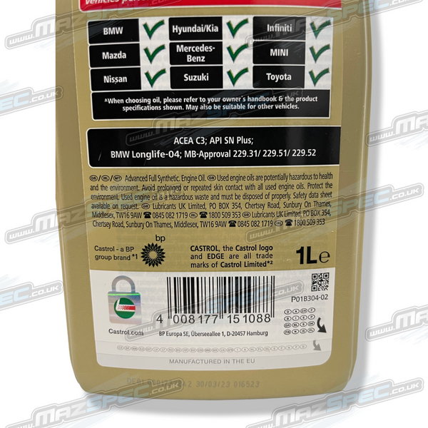 Castrol Edge 5W-30 M (1L) Engine Oil - All MK3/NC (06-15)