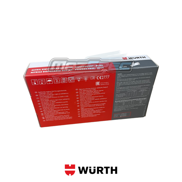 Wurth Heavy Duty Disposable Nitrile Rubber Gloves x100