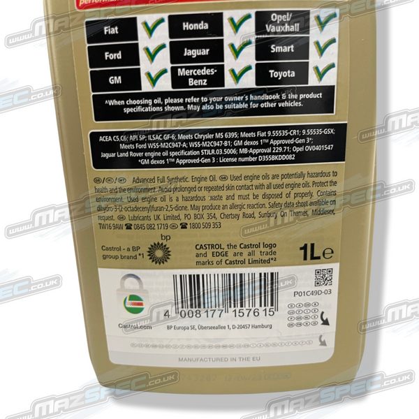 Castrol Edge 0W-20 C5 (1L) Engine Oil - All MK4 (15-Pres)