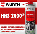 Wurth HHS 2000 Adhesive Synthetic Lubricant Spay Oil • x6 Pack 500ml Aerosol