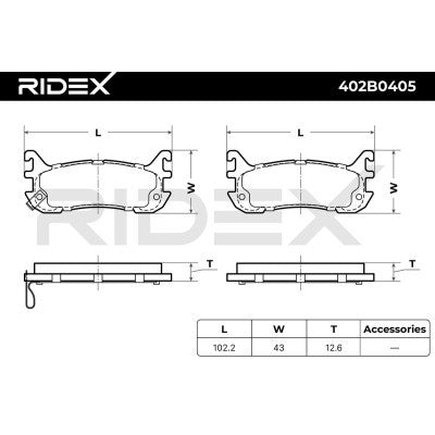 Ridex® Rear Brake Pads • MX-5 MK1 (1.8) / MK2 (1.6/1.8) (94-05)