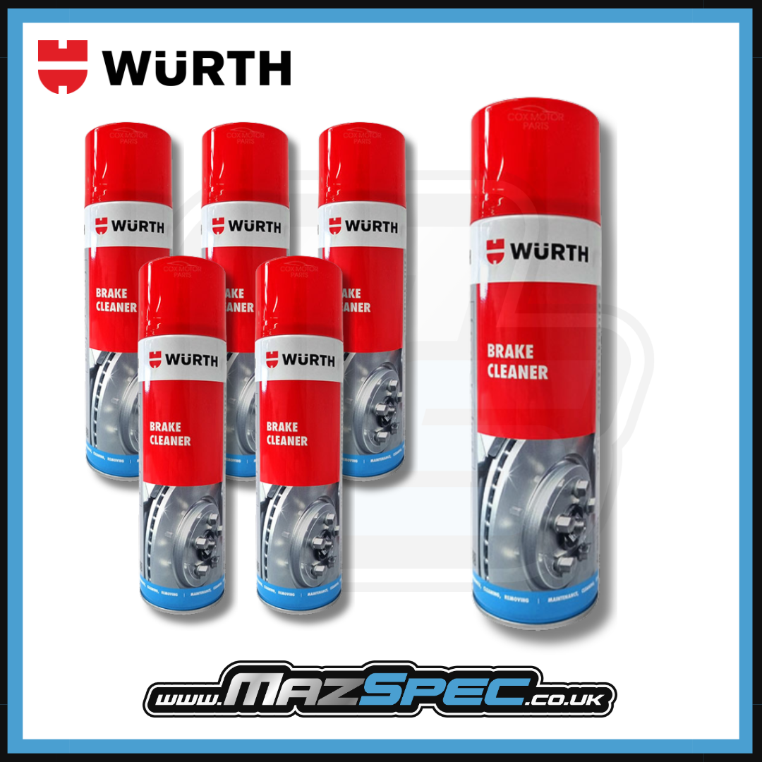 Wurth Brake Cleaner • Removes Dirt, Oil & Grease • x6 Pack 500ml Aeros ...